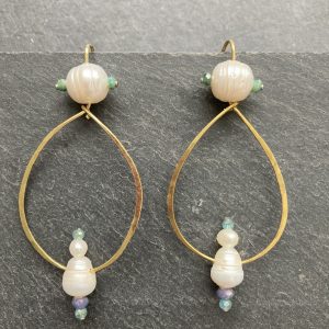 Boucles d’oreilles Ruban perlé