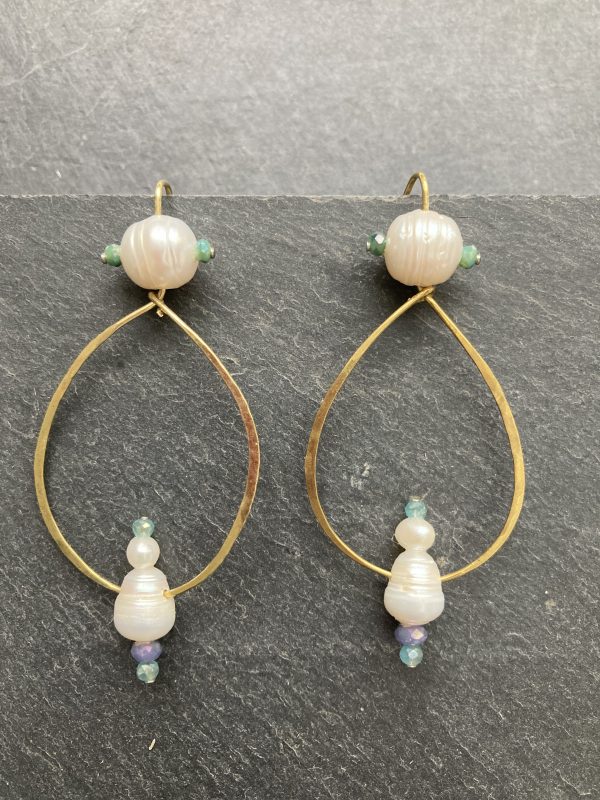Boucles d'oreilles Ruban perlé