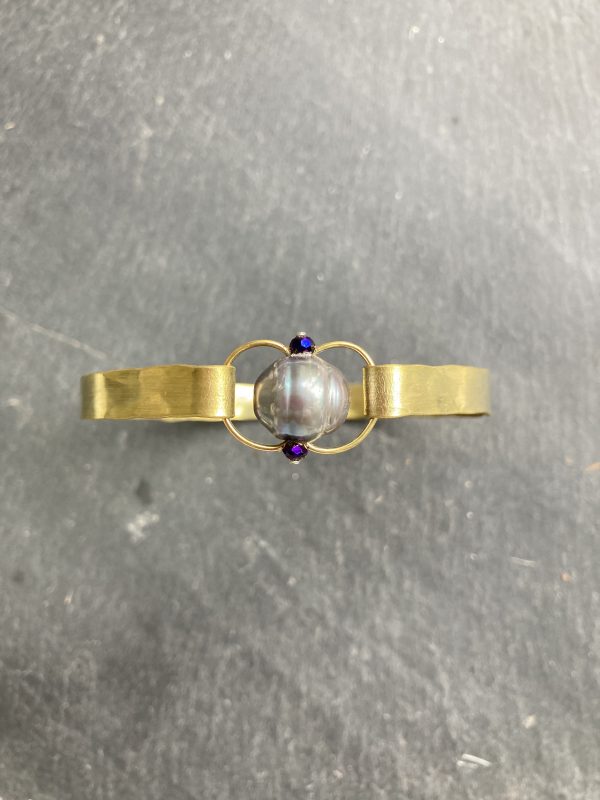 Bracelet Fermoir Boucle Perle grise – Image 2