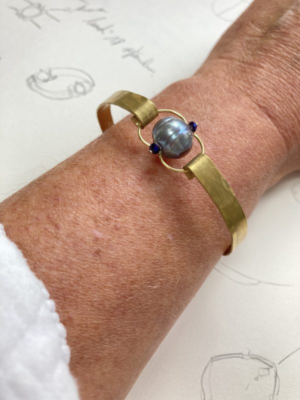 Bracelet Fermoir Boucle Perle grise – Image 4